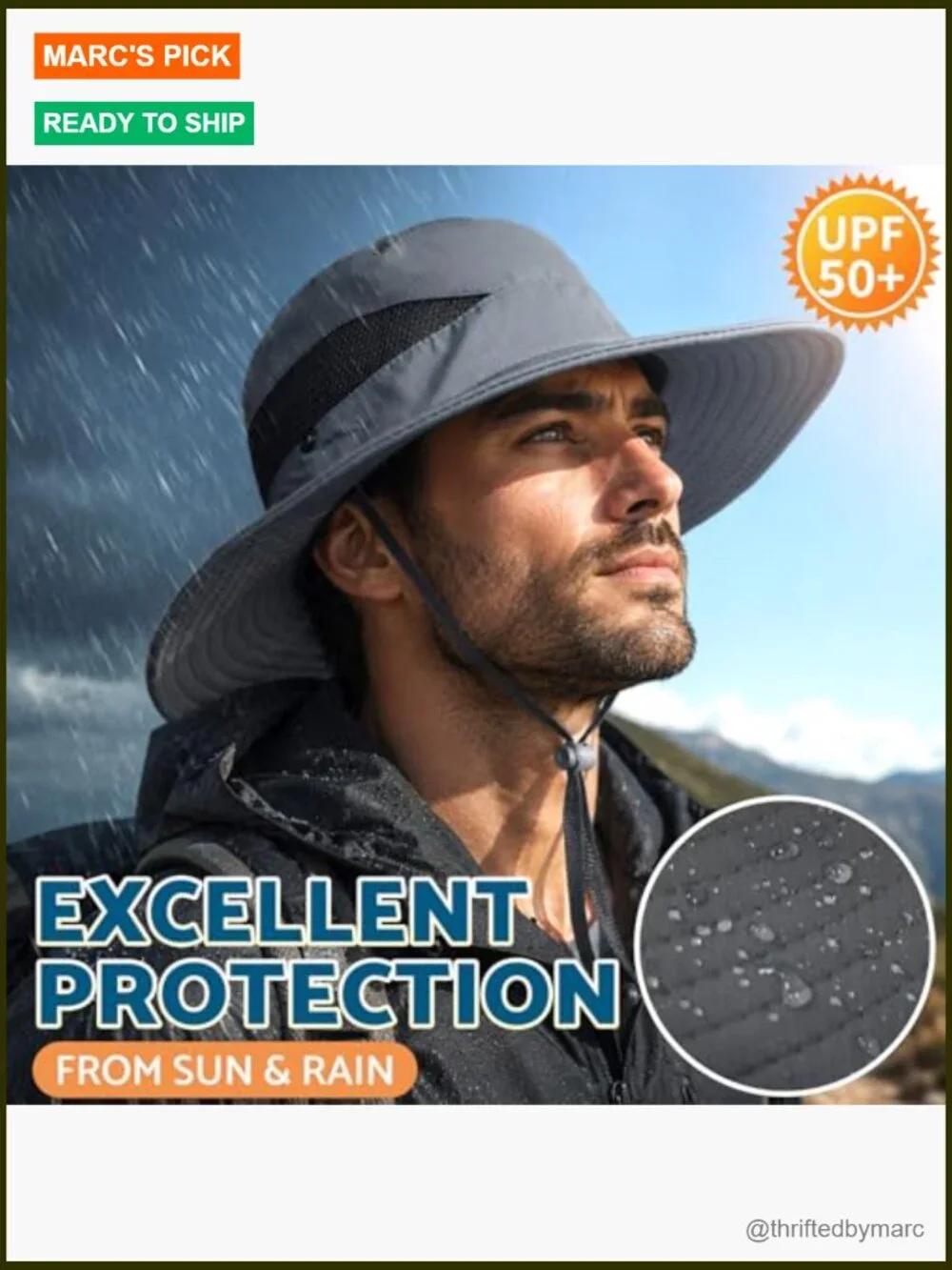 Wide Brim Bucket Hat UPF 50+ Sun Hat for Outdoor Fishing Hiking Beach